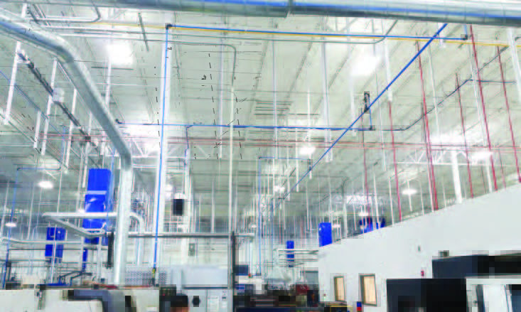 Because Transair’s quick connections eliminate the need to thread, solder, or glue pipe, Mechanical Solutions could assemble parts for SKF’s new compressed air system in the shop, saving installation time on site.