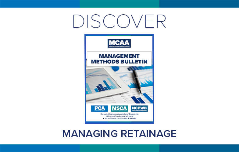 Resource Highlight: MCAA’s Managing Retainage – A Critical Component of Effective Cash Flow